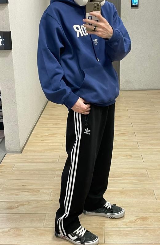 男女同款AD三叶草同款直筒束口针织长裤 商品图5