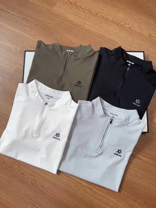 F032732夏季新款男子立领半拉链刺绣速干透气跑步运动休闲短袖T恤 商品图1