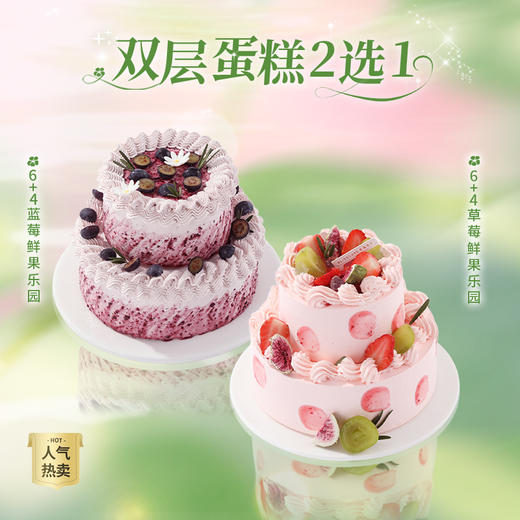 券后97.58元！双层鲜果蛋糕2选1【草莓鲜果乐园】甜润草莓+鲜甜青提+无花果干，三重果香一次畅享【蓝莓鲜果乐园】酸甜交织，甜而不腻，一口尽享清新酸甜（摇一摇专享） 商品图0