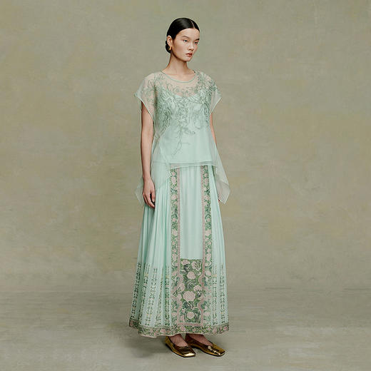 【林栖设计小店】（预售15天发货）醉芳菲|时装周同款花神改良轻凉马面裙2026夏新款半裙C1963001 商品图4