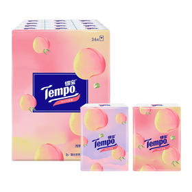 Tempo得宝 甜心桃味手帕纸4层7张12包 6901236384855-1