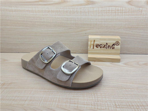 2025豪行夏款专柜正品真皮鞋拖休闲舒适低跟露趾女凉鞋25221287 商品图0