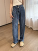 新款微直筒两粒扣高腰不挑腿型360°四面超弹土耳其牛仔裤 商品缩略图2