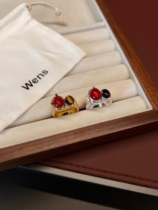 Wen*s  KISS系列 复古红玛瑙/虎眼石戒指 商品图7