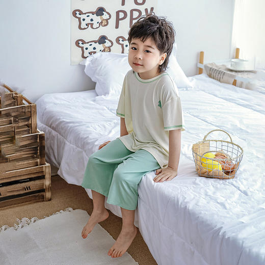 【莫代尔凉感家居服套装】棉花堂针织短袖短裤家居服套装FD61172  柔软丝滑 凉感舒适 10A级抗菌 商品图5