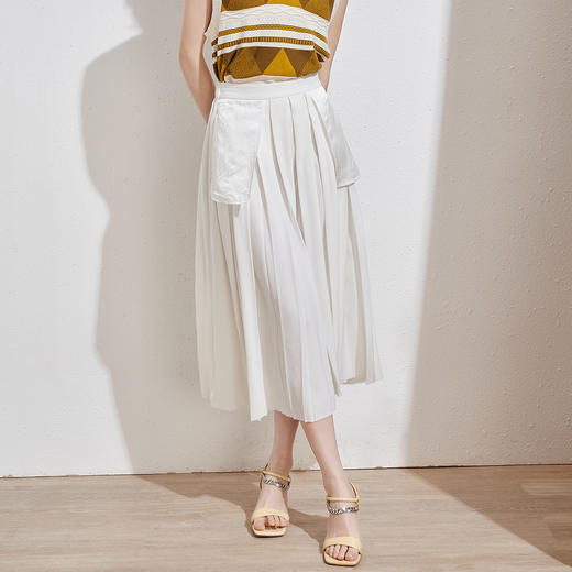 芳外2025夏季新款潮流设计感百褶A字裙子遮胯显瘦百搭半身裙1221 商品图1