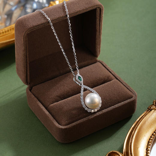 子佩集【璀璨之约】S925珍珠惜王妃套链项链【PM2328-XF】水滴绿点2602 商品图1