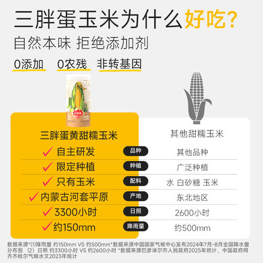 三胖蛋 黄/白 甜糯玉米228g（组合/礼盒） 商品图6