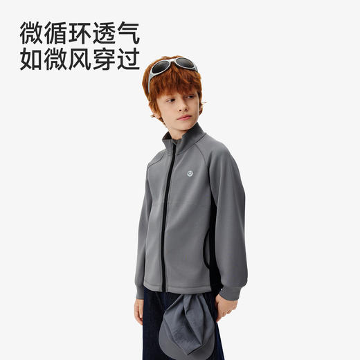 【莫代尔】英氏儿童外套男童女童春秋针织外套翻领休闲舒适短外套中大童百搭 商品图2