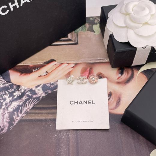 HD14 香奈儿 山茶花三件套耳钉粉/黑 商品图6