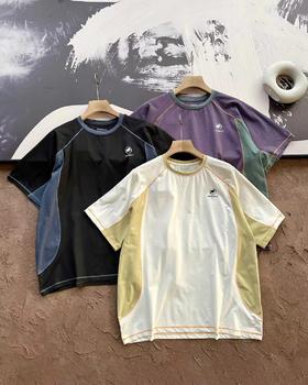 F032774男女同款轻量裸感明线撞色户外速干透气短袖T恤