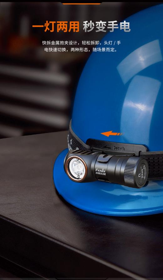 FENIX菲尼克斯HM53R头戴式强光充电聚光灯长续航超轻户外钓鱼头灯 商品图4