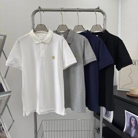 F032776男装纯棉商务休闲纯色短袖T恤轻松百搭翻领POLO衫