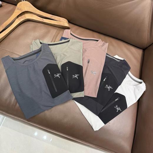 F032789凉感冰肤五色新款冰丝弹力透气压胶短袖T恤 商品图0