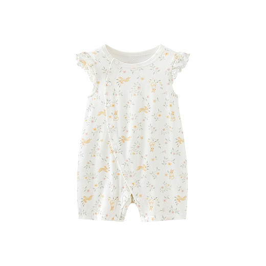 迷你巴拉巴拉婴儿连体衣竹棉抑菌凉感透气后背网眼宝宝居家爬服夏 商品图4