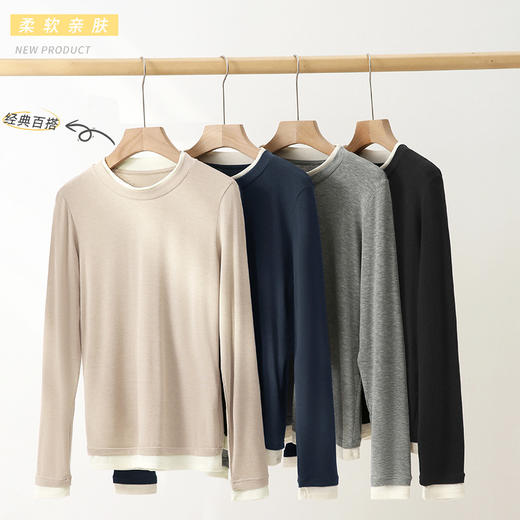 壳木KEMU 天丝羊毛假两件 软糯舒适 经典百搭 9937 商品图7