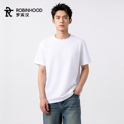 罗宾汉-7A抑菌凉感莱赛尔 丝光棉圆领短袖T恤 商品图2