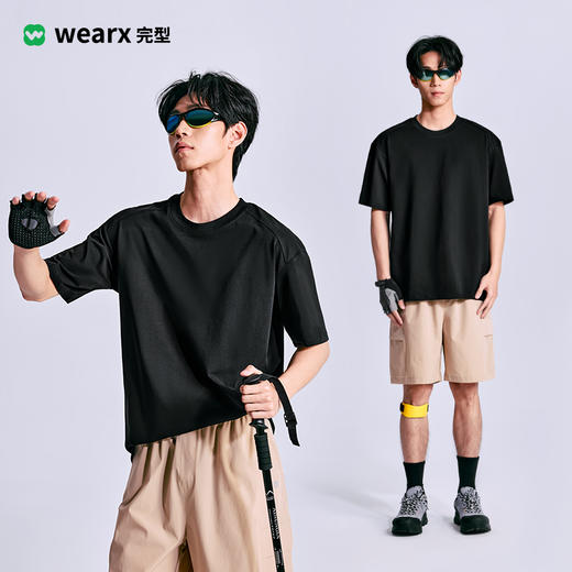 下单5天内发货【吸湿透气  柔软亲肤】完型莱赛尔凉卡棉运动T恤  面料高弹舒适  无束缚感 商品图4