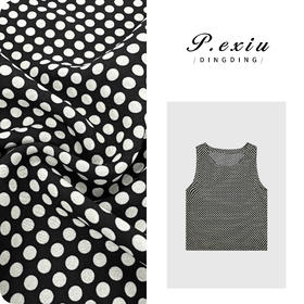 03-5潘依绣丁丁宠粉【夏游会】法式撞色波点高级感无袖背心 M8698