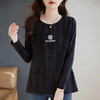 长袖T恤女士2026春季新款胖mm遮肉显瘦圆领内搭上衣宽松休闲大码 商品缩略图2