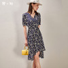 【不规则裙摆】芳外新款夏季小雏菊碎花高腰修身连衣裙0720 商品缩略图0