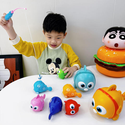 🔥39.9抢到全能电动磁吸溜溜鱼🐟~ 练抬头学爬行玩钓鱼耍叠乐 灯光音乐超治愈 一套玩具三种玩法乐疯了！ 商品图2