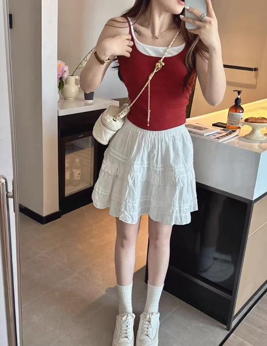 <曾小咸推荐> 假两件蝴蝶结镂空背心 日常69/件 活动价49/件！！【预售3-15天!!】 商品图7