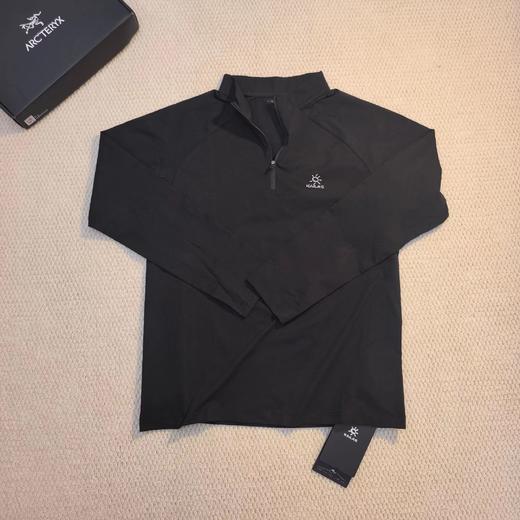 F032709夏季新款运动户外速干吸汗排汗半开胸立领长袖T恤 商品图3