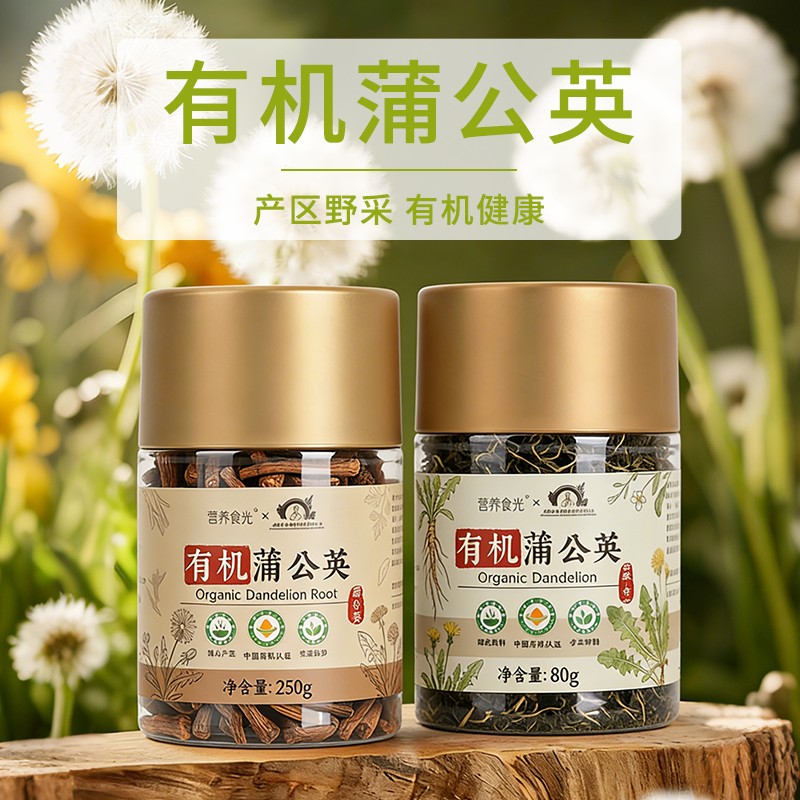 李时珍出品【有机蒲公英茶】 有机认证，源自黄山核心产区，野生头茬足龄壮根（72小时发货）