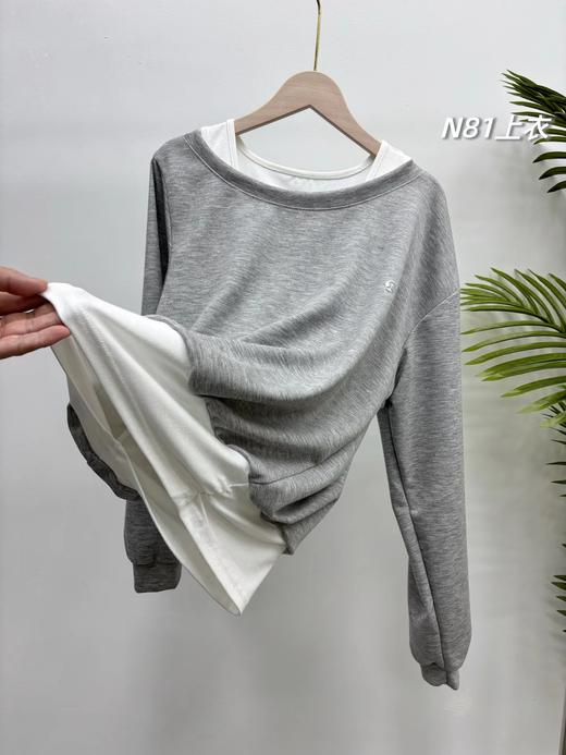 F0327100一包2件装春夏新款女士假两件小心机两穿卫衣 商品图14