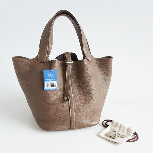 【95新】HERMES爱马仕Picotin大象灰银扣Picotin菜篮子22手提包女士260326NJS06 商品图1