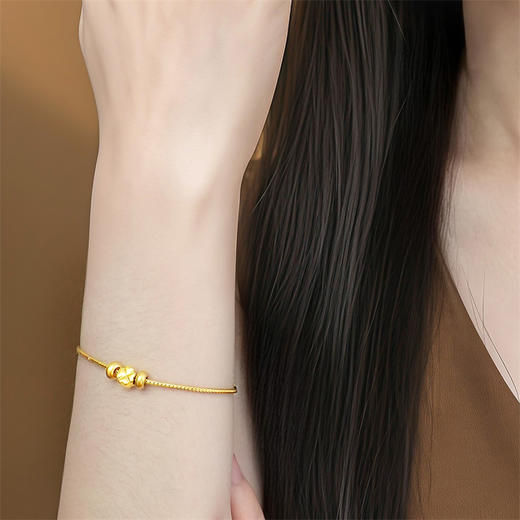 【任选3件999元】足金黄金四叶草吊坠转运珠 年轻女士送女友礼物MEMORA诗普琳HP938601（线上专供) 商品图2