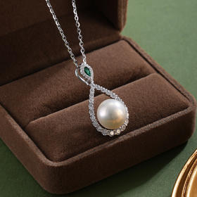 子佩集【璀璨之约】S925珍珠惜王妃套链项链【PM2328-XF】水滴绿点2602