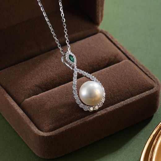 子佩集【璀璨之约】S925珍珠惜王妃套链项链【PM2328-XF】水滴绿点2602 商品图0