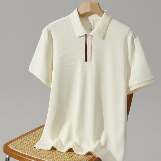 32支重磅珠地棉质翻领百搭短袖男女同款polo衫   HLS-GS82036# 商品图3