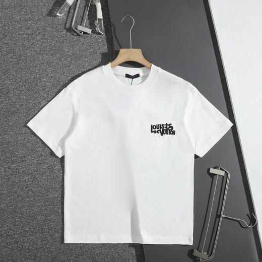 F032710早春新款纯棉双纱水洗情侣款绣花字母标识短袖T恤 商品图4