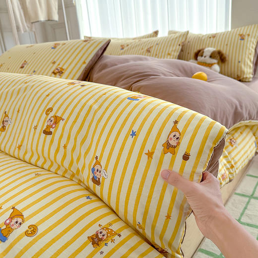 萌可兔 春夏款小布袋四件套 ins风 超柔古法水洗仿云感棉 A类母婴级 10款可选 商品图1