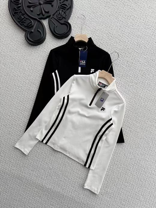 F0327103新款半拉链硅胶logo立领休闲通勤打底衫长袖上衣 商品图0