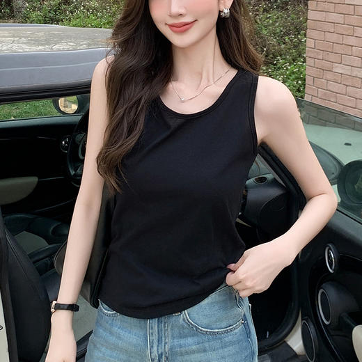 （59元买一送一 设满减拍2件立减）“云感棉”氧气背心   宽肩背心女春夏外穿宽松遮肉打底内搭圆领无袖上衣 商品图4