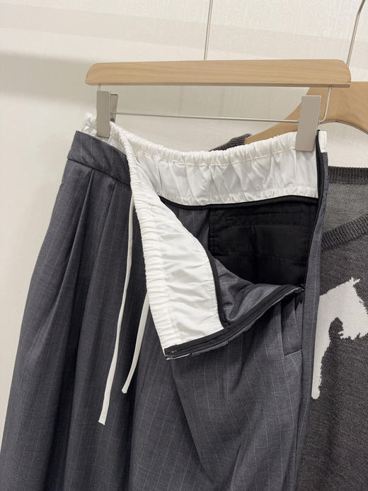 328-3 王心凌同款 ann女士条纹 阔腿 西装裤 潇洒恣意 亲肤垂坠 腰围弹力 商品图11