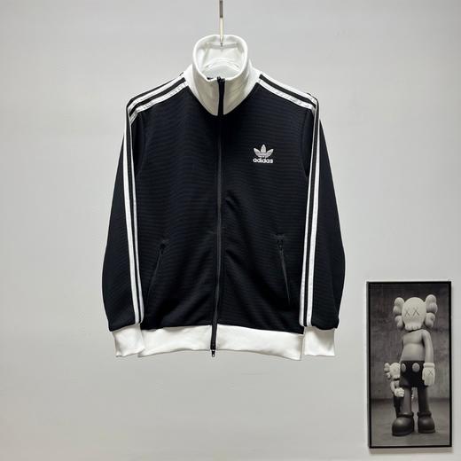 阿迪达斯三叶草拼色立领情侣拉链外套 商品图1