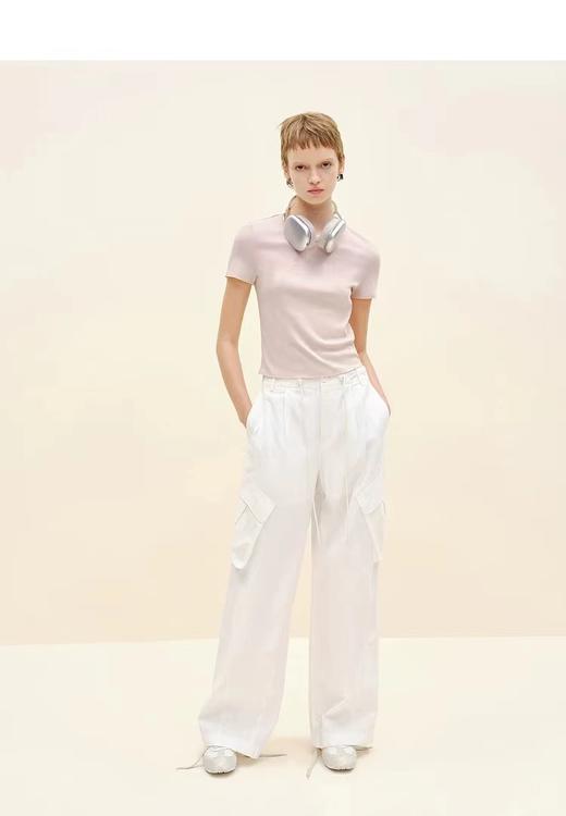 F0327113春夏氛围感糖果色系纯色舒适柔软圆领短袖T恤 商品图9