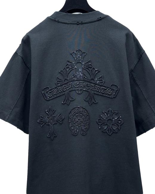 中性款破损立体刺绣短袖T恤he009 商品图2