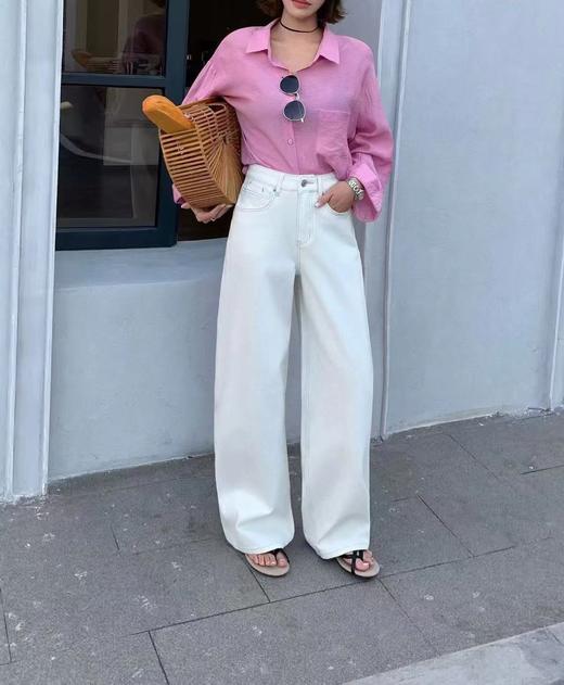 F0327117弹力窄版直筒牛仔裤女2026新款春季宽松阔腿裤 商品图11