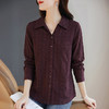 翻领长袖衬衫女春秋季新款大码遮肉显瘦气质宽松舒适百搭胖mm上衣 商品缩略图1