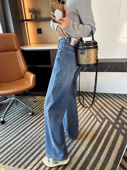 F0327117弹力窄版直筒牛仔裤女2026新款春季宽松阔腿裤 商品图10