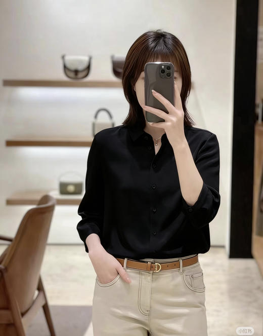 327-2 绝杀亏清 小禾七分袖 真丝弹力重绉 翻领衬衫 通勤一级棒👍 商品图5