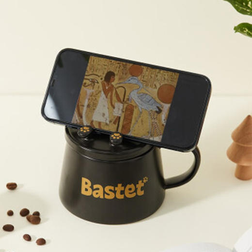大英博物馆 安德森猫和她的朋友们系列巴斯特萌猫手机支架陶瓷马克杯 1003031 商品图4