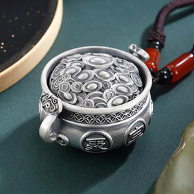 子佩集【聚宝盆】银S999手把件【YSY015】可转动2602