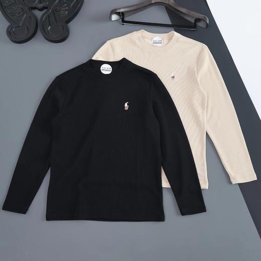 F032787春款胸前刺绣小标logo长袖打底休闲衫男女同款 商品图1